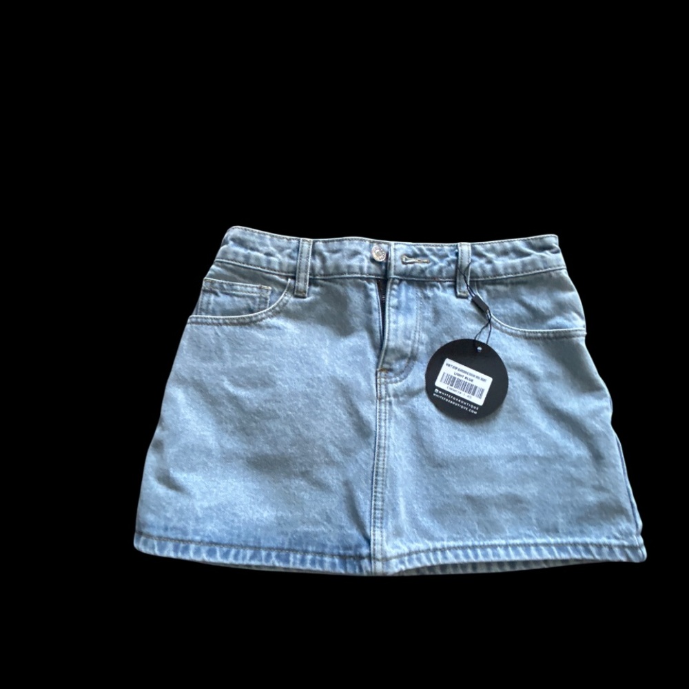 White Fox Boutique Light Blue Mini Skirt